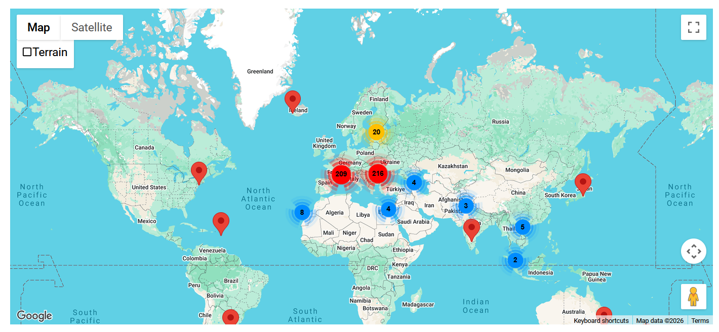 EDL Events Map 2026