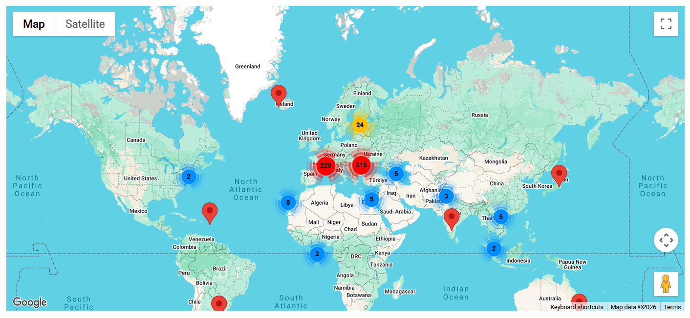 EDL Events Map 2026